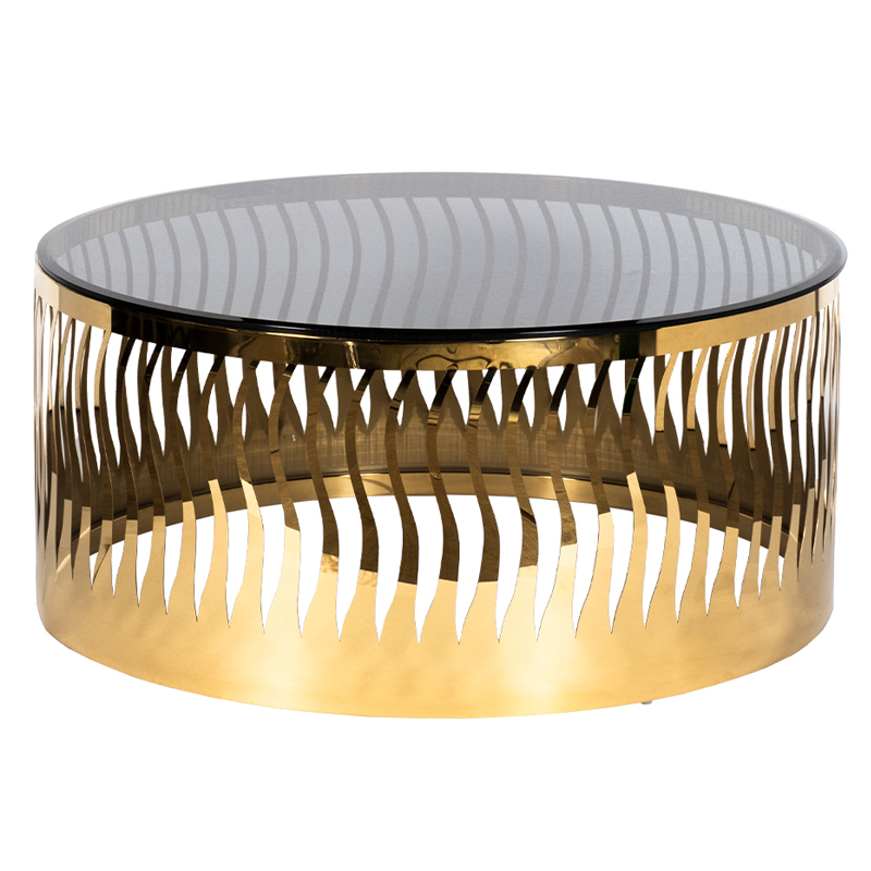 Кофейный стол Emerson Coffee Table Глянцевое золото Стекло Смок Кофейный стол Emerson Coffee Table Глянцевое золото Стекло Смок в Челябинске | Loft Concept