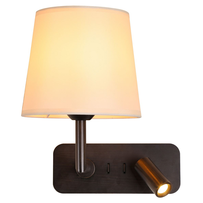 Бра с абажуром Trumpet Lamp Black 2 лампы Черный Белый Бежевый Бра с абажуром Trumpet Lamp Black 2 лампы Черный Белый Бежевый в Челябинске | Loft Concept
