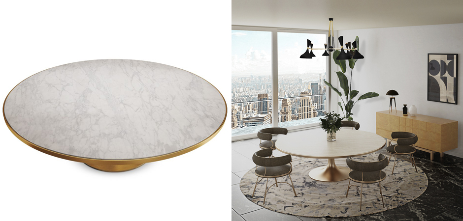 Обеденный стол Marble in Metal Dining Table Обеденный стол Marble in Metal Dining Table - Loft-Concept в Челябинске