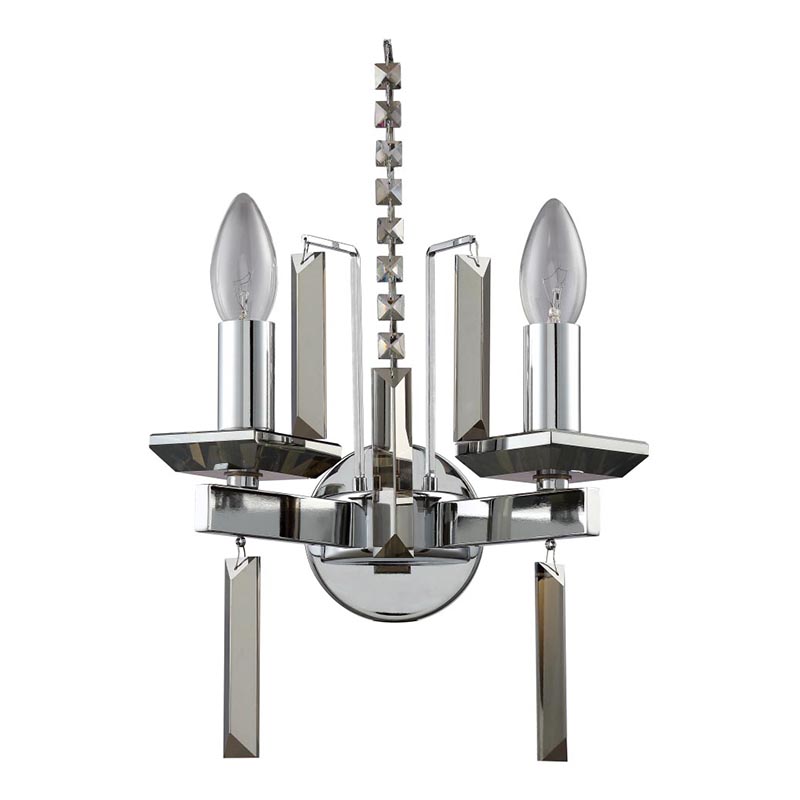 Бра Vivien Crystal Chrome Wall Lamp Хром Серый Бра Vivien Crystal Chrome Wall Lamp Хром Серый в Челябинске | Loft Concept