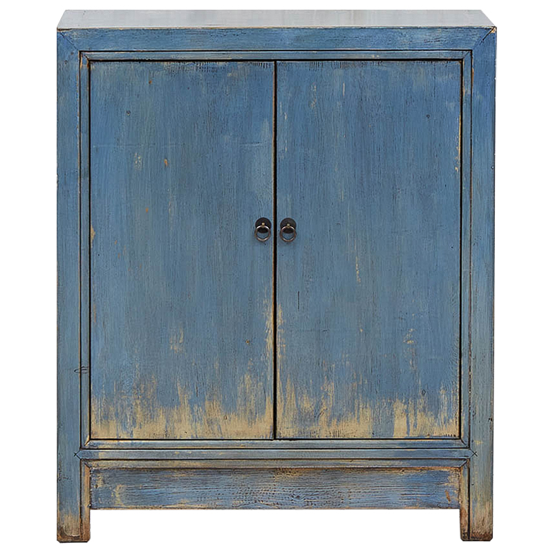 Комод голубой Blue Vintage Chest of Drawers Chinese Collection Голубой Бежевый в Челябинске | Loft Concept 