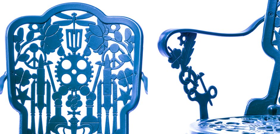 Стул Seletti Industry Collection ALUMINIUM ARMCHAIR – SKY BLUE - фото №1