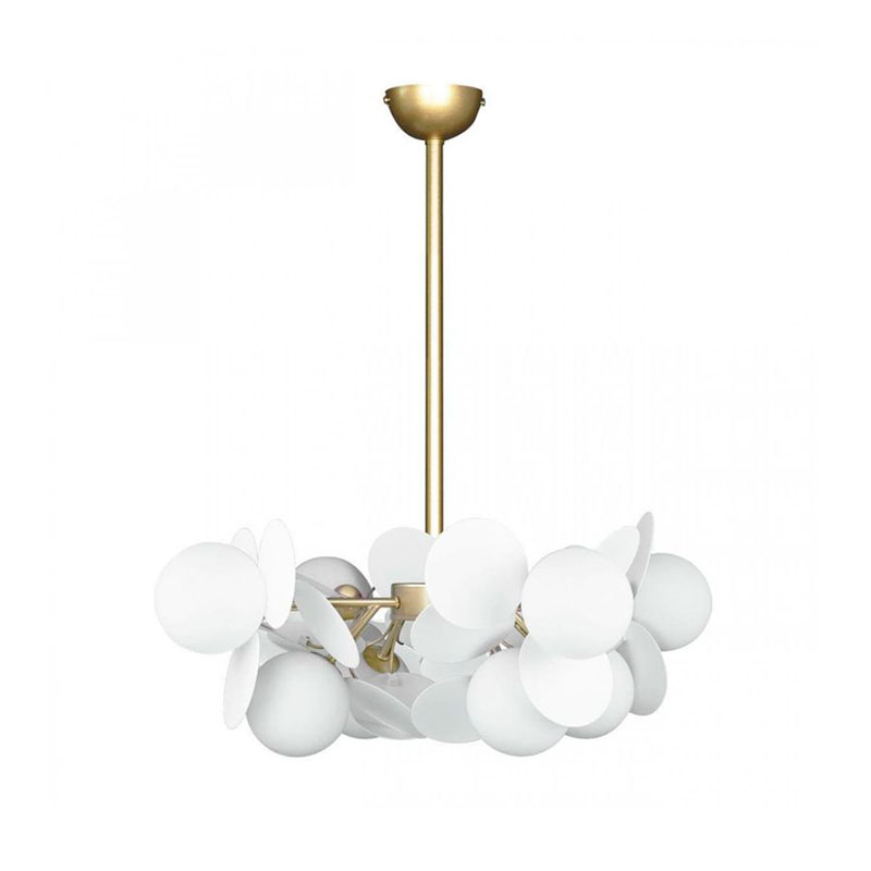 Люстра MATISSE Chandelier White 8 ламп Белый Золотой Люстра MATISSE Chandelier White 8 ламп Белый Золотой в Челябинске | Loft Concept