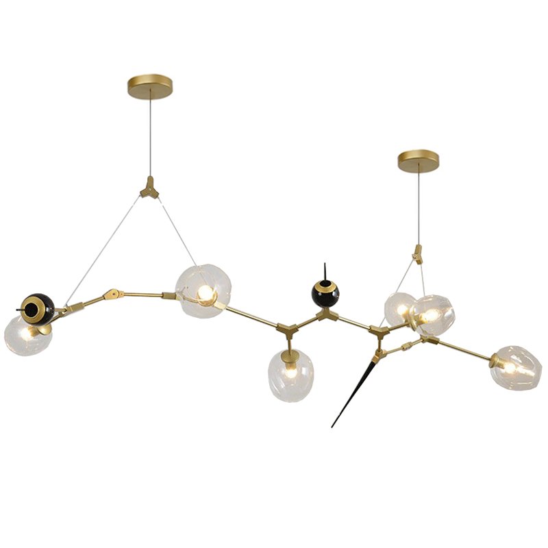 ЛЮСТРА Chandelier bubbles and thorns 6 плафонов Латунь Дымчатый (Smoke) в Челябинске | Loft Concept 