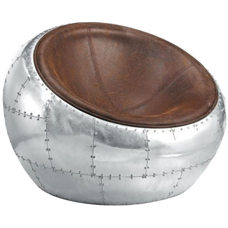 Кресло Aviator Half Dome Chair Коричневый Алюминий Кресло Aviator Half Dome Chair Коричневый Алюминий в Челябинске | Loft Concept