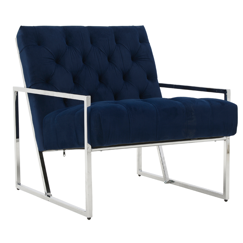 Кресло Ibbie Chair blue Темно-синий Хром в Челябинске | Loft Concept 