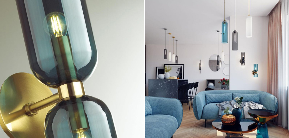 Бра Articolo Double Cup Синее Бра Articolo Double Cup Синее - Loft-Concept в Челябинске