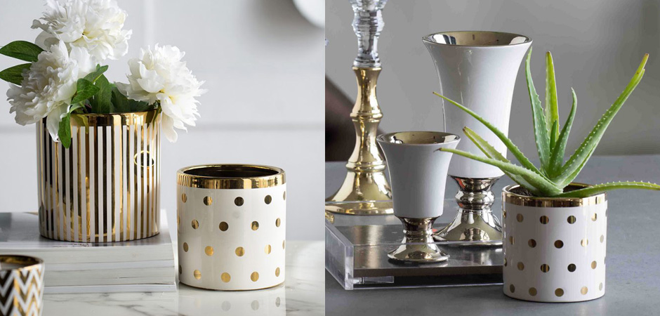 Ваза Gold & White Peas Ваза Gold & White Peas - Loft-Concept в Челябинске