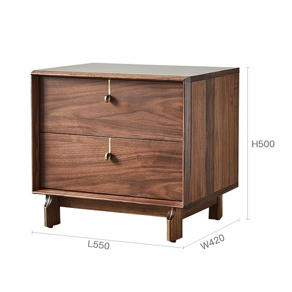 Прикроватный деревянный столик с ящиками Moon Walnut Furniture Прикроватный деревянный столик с ящиками Moon Walnut Furniture в Челябинске