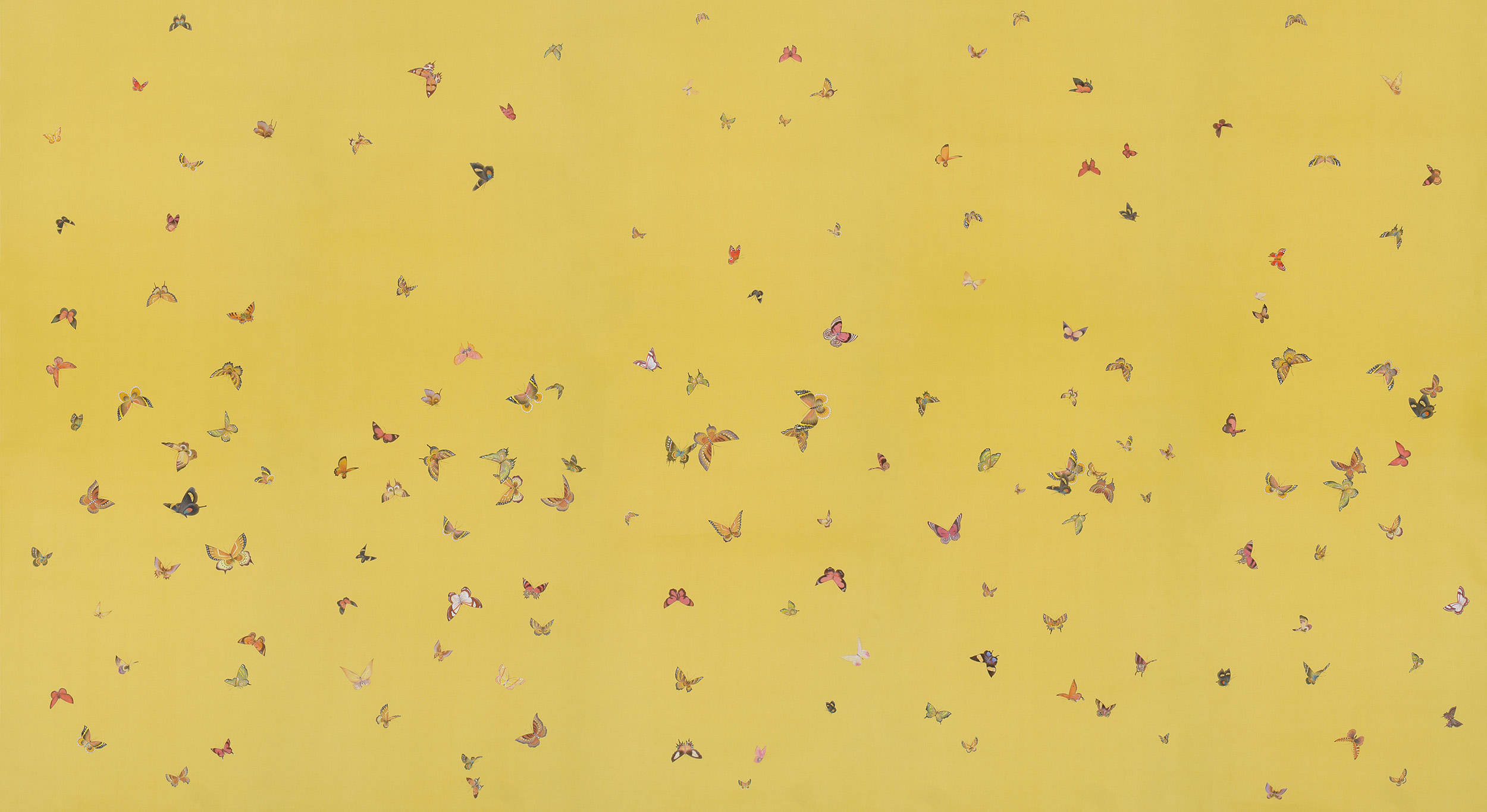 Обои ручная роспись Butterflies Monarch on dyed paper Обои ручная роспись Butterflies Monarch on dyed paper - постер Loft-Concept в Челябинске