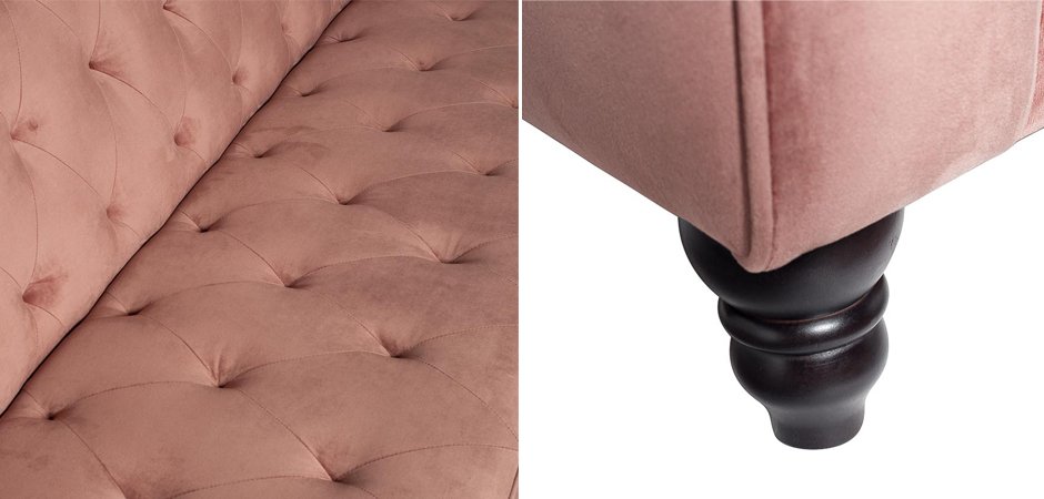 Диван Abbyson Emily Tufted Sofa Pink Диван Abbyson Emily Tufted Sofa Pink - Loft-Concept в Челябинске