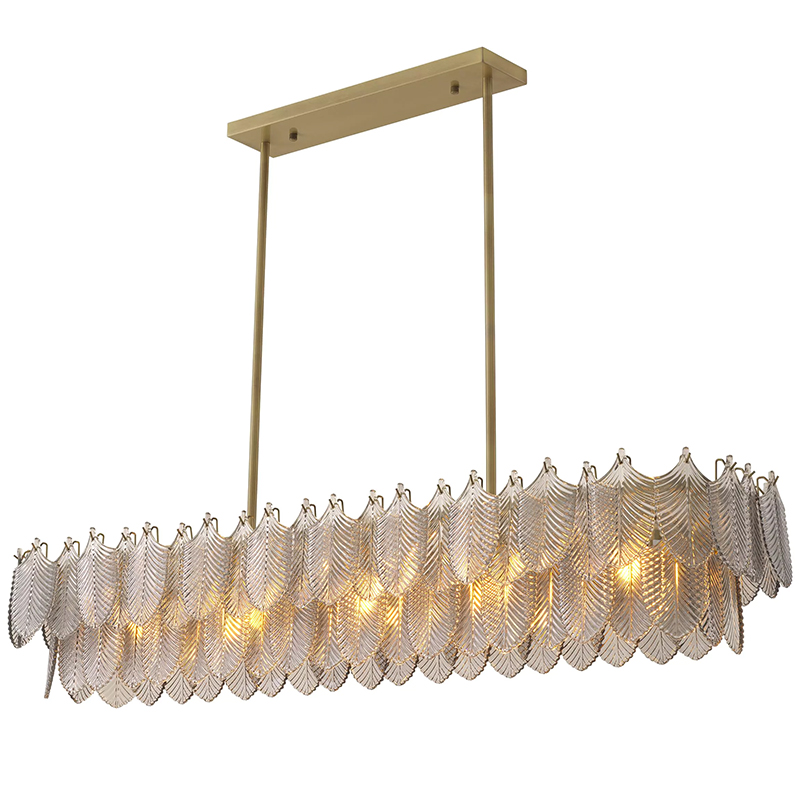 Люстра Eichholtz Chandelier Verbier Rectangular Стекло Смок Латунь Люстра Eichholtz Chandelier Verbier Rectangular Стекло Смок Латунь в Челябинске | Loft Concept
