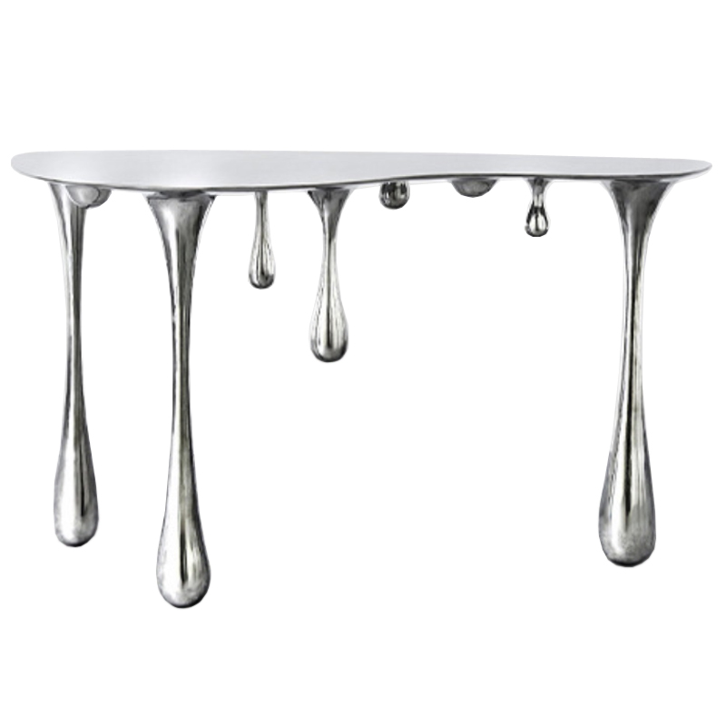 Дизайнерская Консоль Melting Silver Console Zhipeng Tan Серебряный в Челябинске | Loft Concept 