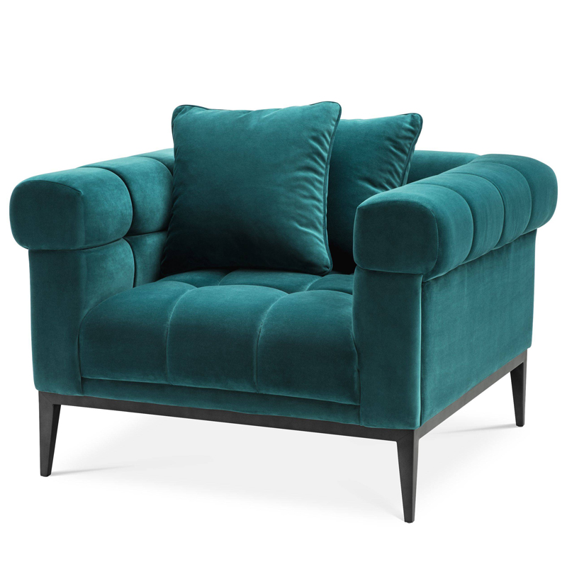 Кресло Eichholtz Chair Aurelio sea green Бирюзовый Черный Кресло Eichholtz Chair Aurelio sea green Бирюзовый Черный в Челябинске | Loft Concept