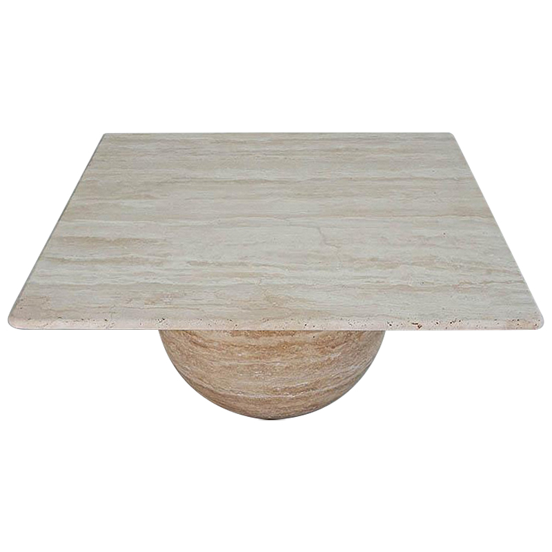 Кофейный стол Edna Travertine Coffee Table Коричневый Бежевый в Челябинске | Loft Concept 
