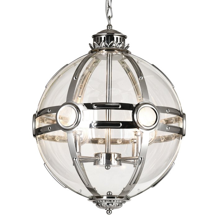 Люстра Eichholtz Lantern Hagerty Silver Прозрачное Стекло Хром Люстра Eichholtz Lantern Hagerty Silver Прозрачное Стекло Хром в Челябинске | Loft Concept