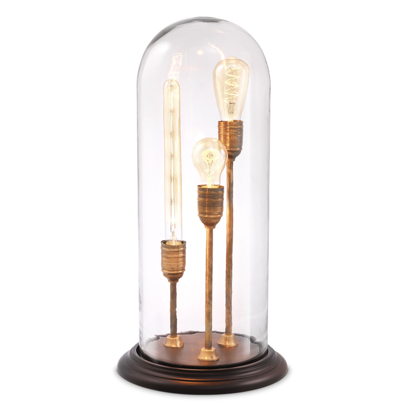 Настольная лампа Eichholtz Table Lamp Spance Черный Винтажная латунь Прозрачный Настольная лампа Eichholtz Table Lamp Spance Черный Винтажная латунь Прозрачный в Челябинске | Loft Concept