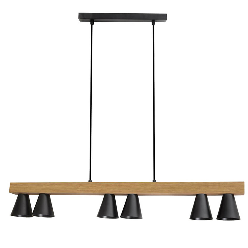 Люстра Marius Cone Linear Chandelier Черный Древесина Люстра Marius Cone Linear Chandelier Черный Древесина в Челябинске | Loft Concept