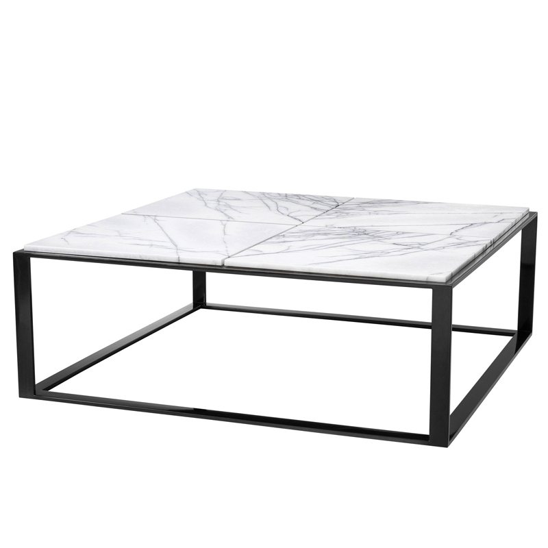 Кофейный стол Eichholtz Coffee Table San Ramon Черный Белый Мрамор Bianco Кофейный стол Eichholtz Coffee Table San Ramon Черный Белый Мрамор Bianco в Челябинске | Loft Concept