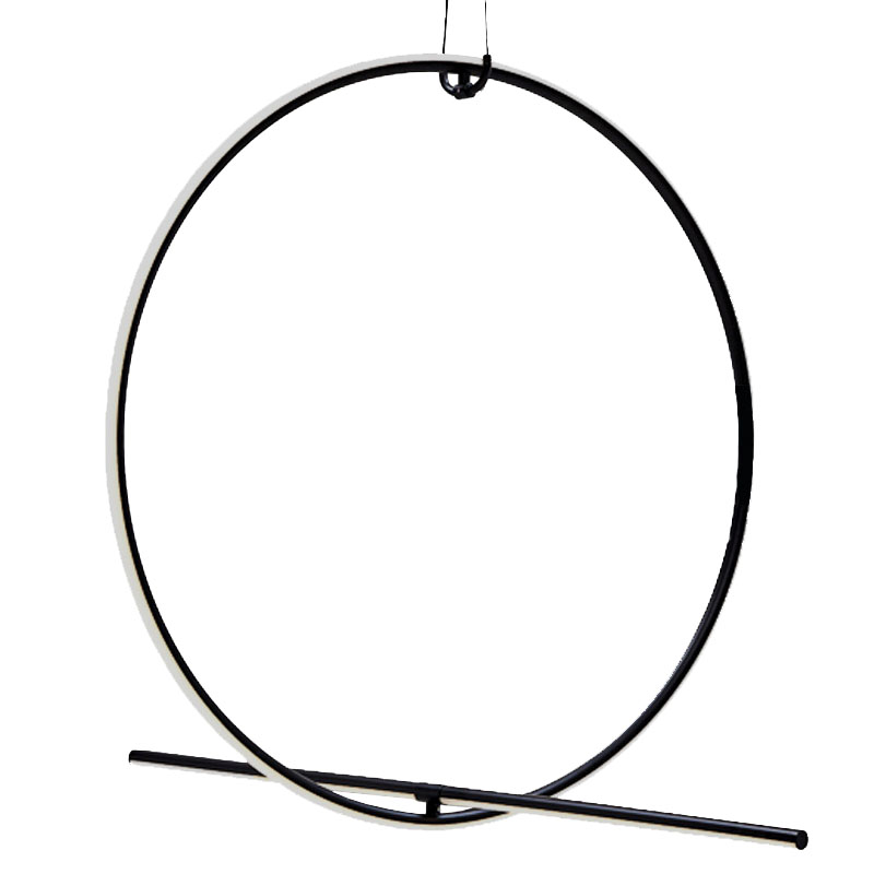 Подвесной светильник Black LED Circle Lamp Черно-белый Подвесной светильник Black LED Circle Lamp Черно-белый в Челябинске | Loft Concept