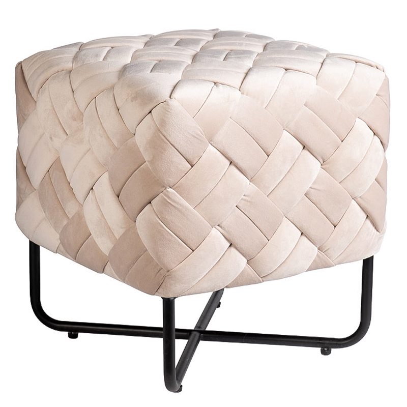 Пуф Cadice Pouf Бежевый Черный Пуф Cadice Pouf Бежевый Черный в Челябинске | Loft Concept