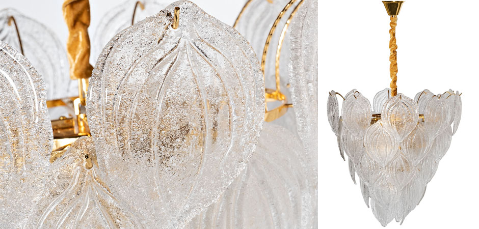 Люстра Textured Glass Chandelier Petal 10 Люстра Textured Glass Chandelier Petal 10 - Loft-Concept в Челябинске