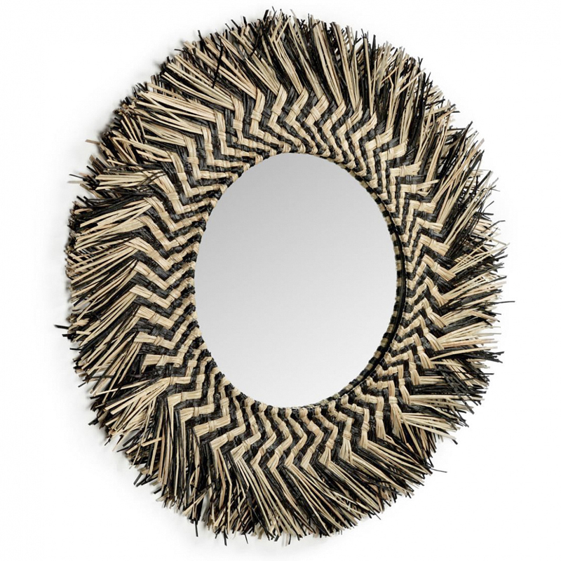 Зеркало сплетенное вручную Handmade Mirror Dark Safari Черный Древесина Зеркало сплетенное вручную Handmade Mirror Dark Safari Черный Древесина в Челябинске | Loft Concept