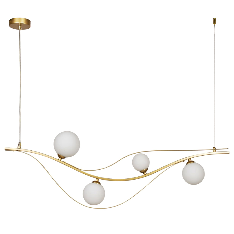 Люстра изогнутой формы Golden Pearl Белый Золотой Люстра изогнутой формы Golden Pearl Белый Золотой в Челябинске | Loft Concept