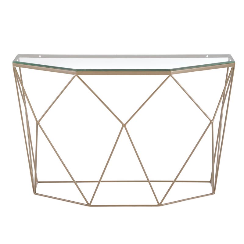 Консоль Diogo Console Прозрачный (Transparent) Винтажная латунь в Челябинске | Loft Concept 