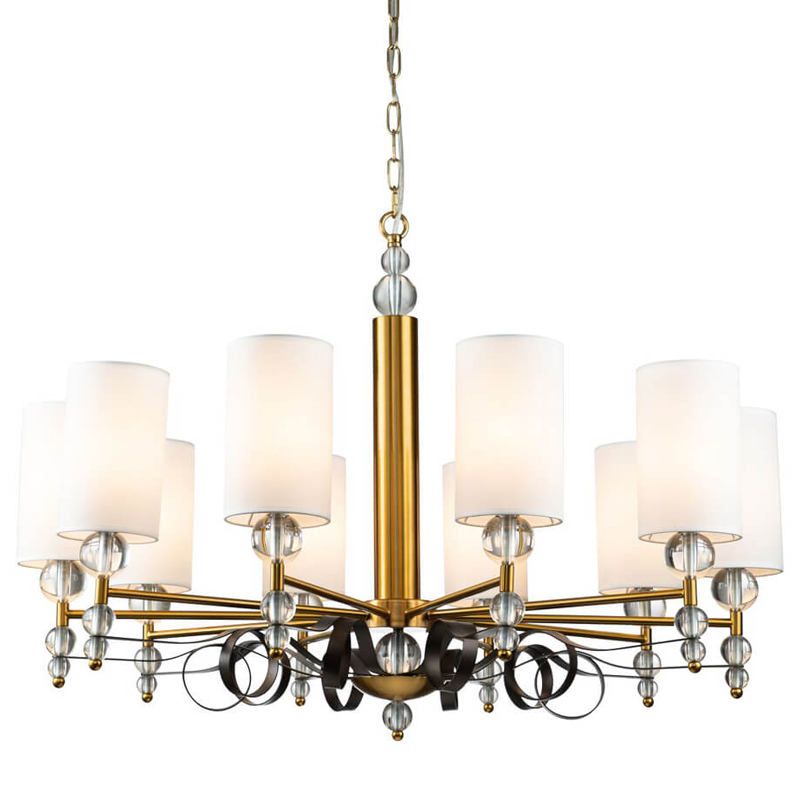 Люстра Annelies Chandelier 10 Золотой Черный Белый Люстра Annelies Chandelier 10 Золотой Черный Белый в Челябинске | Loft Concept