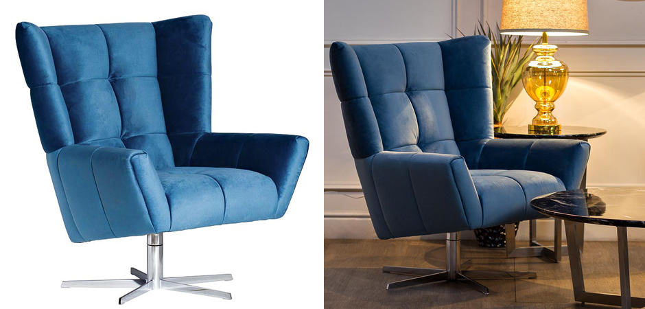 Кресло вращающееся Lord Armchair blue Кресло вращающееся Lord Armchair blue - Loft-Concept в Челябинске