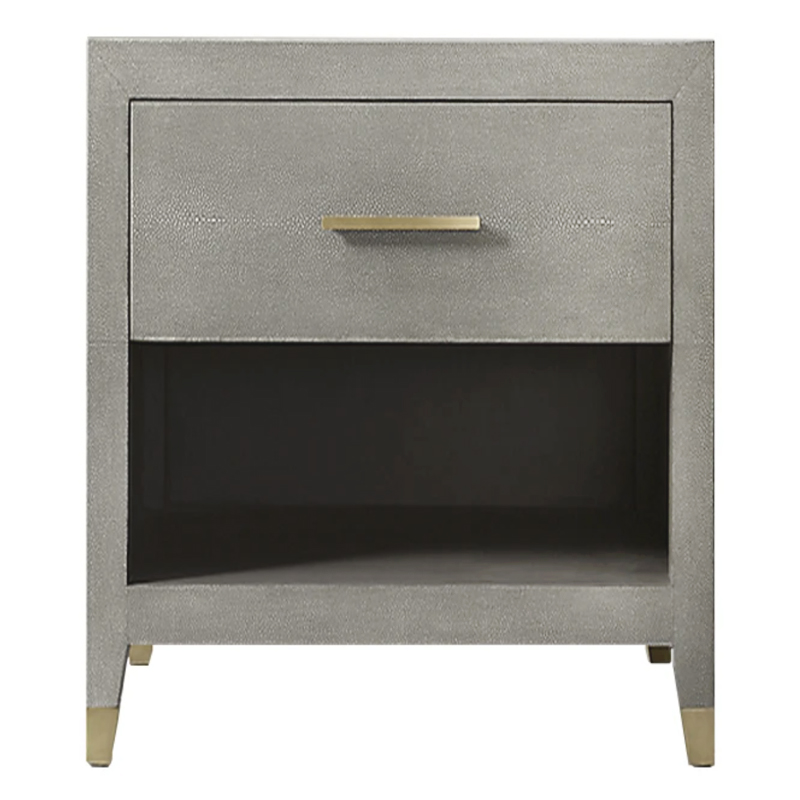 Charles Stingray Gray Bedside table Тумбочка серый скат Золотой Серый в Челябинске | Loft Concept 