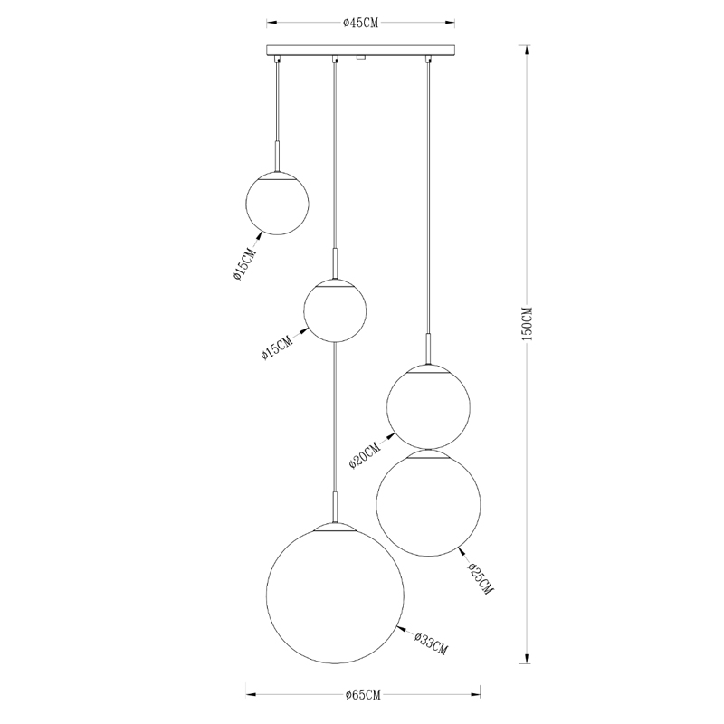 Люстра Ball Sunrise Pendant lamp smok 5 плафона Люстра Ball Sunrise Pendant lamp smok 5 плафона в Челябинске