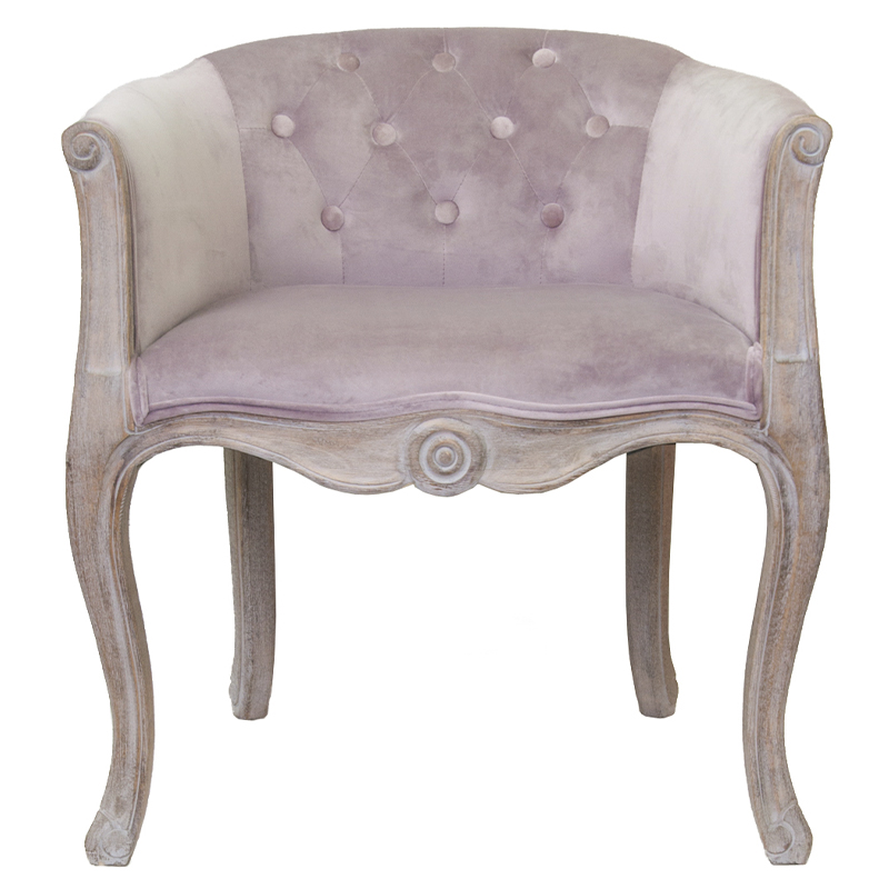 Кресло низкое в стиле прованс Розовый Велюр Louis French Armchair Розовый Серо-бежевый Кресло низкое в стиле прованс Розовый Велюр Louis French Armchair Розовый Серо-бежевый в Челябинске | Loft Concept