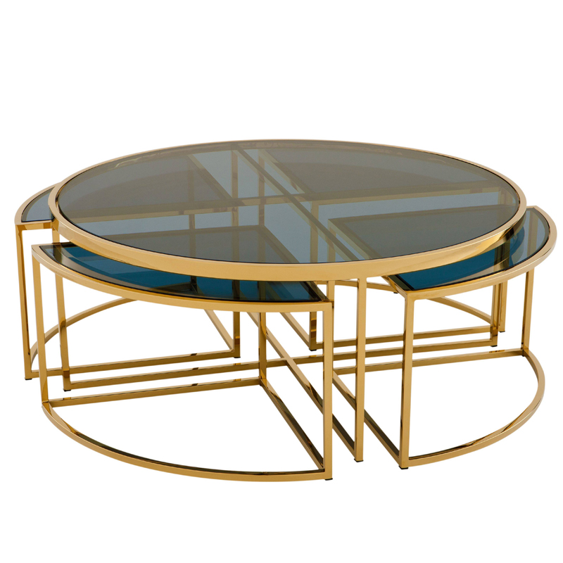 Кофейный стол Eichholtz Coffee Table Padova Gold Золотой Стекло Смок Кофейный стол Eichholtz Coffee Table Padova Gold Золотой Стекло Смок в Челябинске | Loft Concept