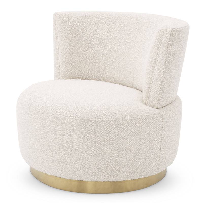 Кресло Eichholtz Swivel Chair Alonso Кремовый Латунь Кресло Eichholtz Swivel Chair Alonso Кремовый Латунь в Челябинске | Loft Concept