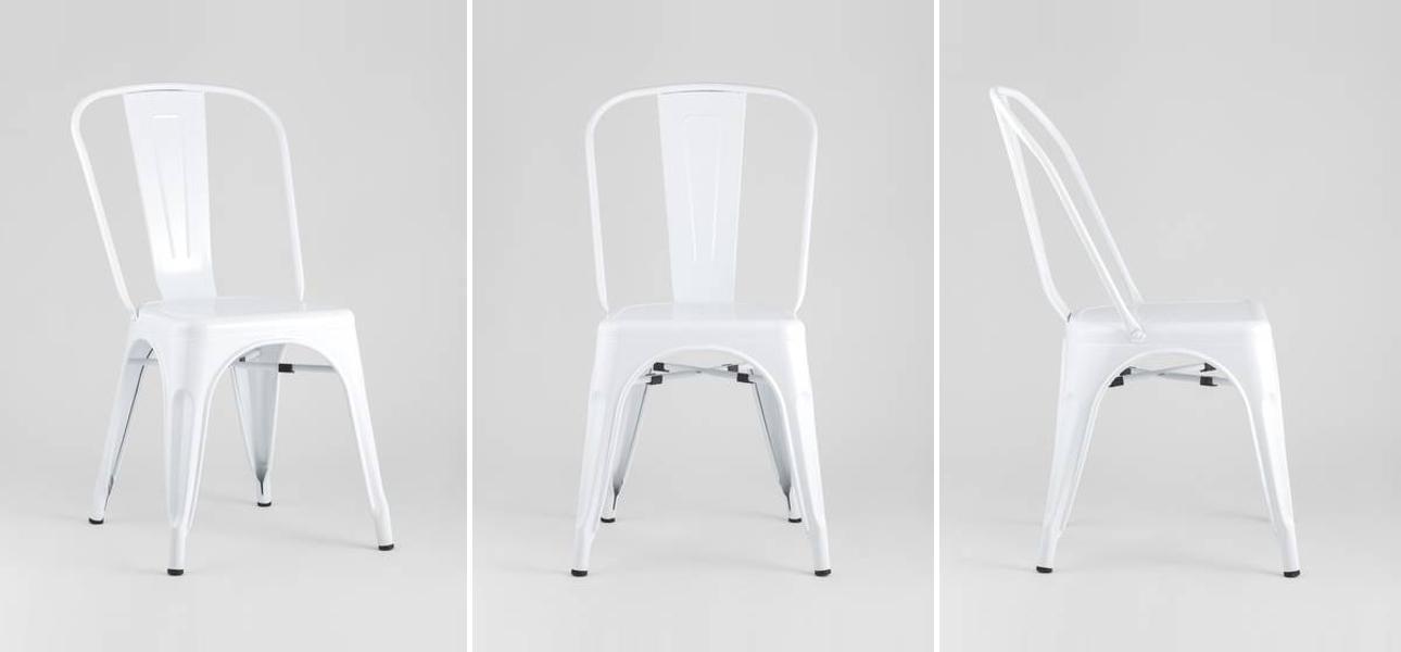 Стул TOLIX Белый Глянцевый Металл - фото