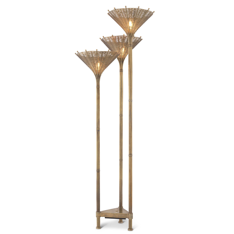 Торшер Eichholtz Floor Lamp Kon Tiki Triple Винтажная латунь Торшер Eichholtz Floor Lamp Kon Tiki Triple Винтажная латунь в Челябинске | Loft Concept
