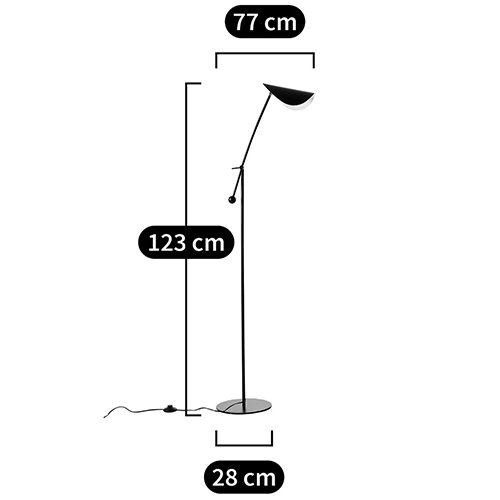 Торшер с поворотным плафоном Aracea Black Floor Lamp Торшер с поворотным плафоном Aracea Black Floor Lamp в Челябинске