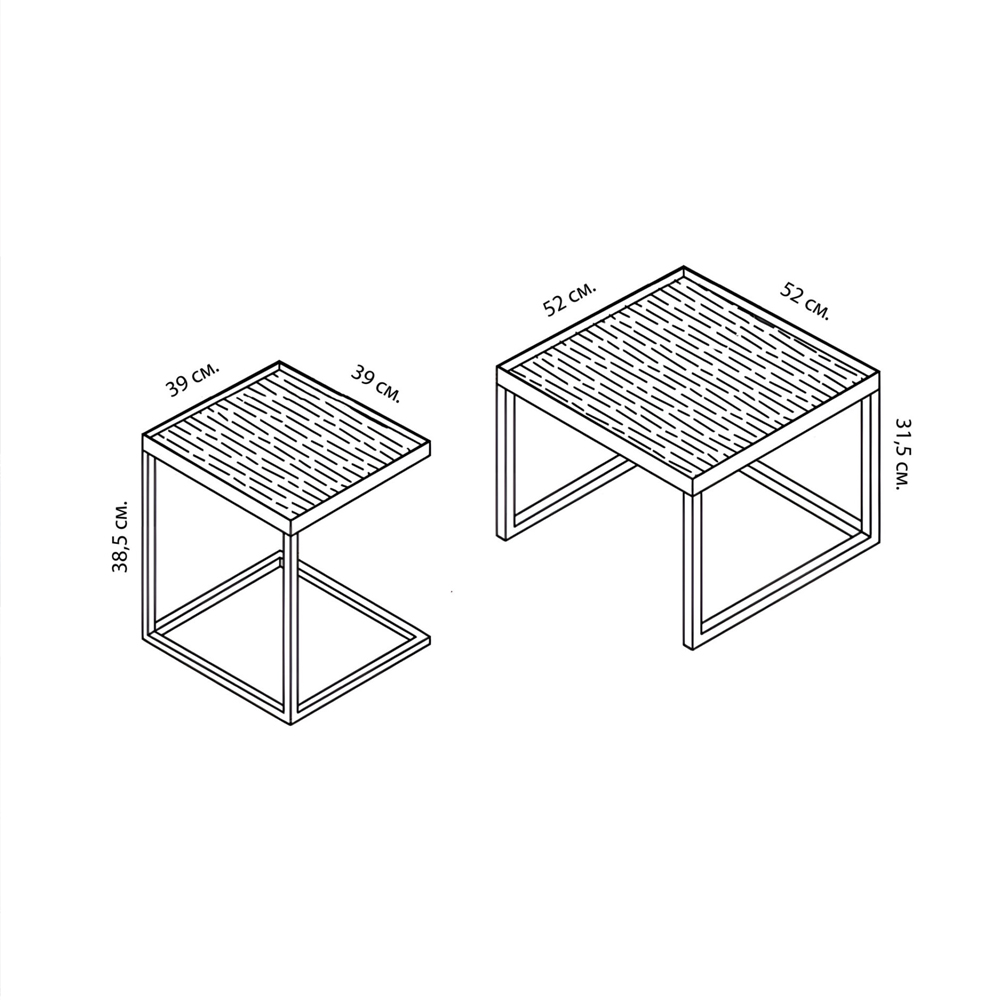 Комплект столиков с квадратными столешницами черные Black Table Combination Комплект столиков с квадратными столешницами черные Black Table Combination в Челябинске