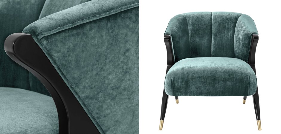 Кресло Eichholtz Chair Pavone Aegean Green Кресло Eichholtz Chair Pavone Aegean Green - Loft-Concept в Челябинске