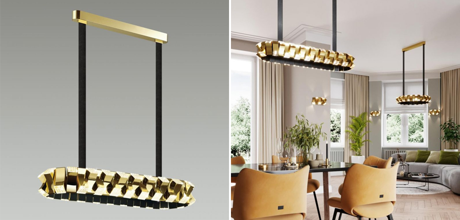 Люстра Rotus Gold Овальная Люстра Rotus Gold Овальная - Loft-Concept в Челябинске