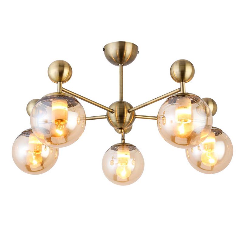 Потолочная люстра Demian Bronze Chandelier Бронза Янтарный Потолочная люстра Demian Bronze Chandelier Бронза Янтарный в Челябинске | Loft Concept