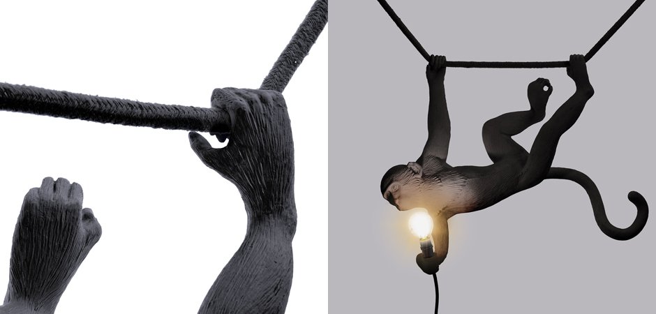 Подвесной светильник Seletti The Monkey Lamp Swing Black Подвесной светильник Seletti The Monkey Lamp Swing Black - Loft-Concept в Челябинске