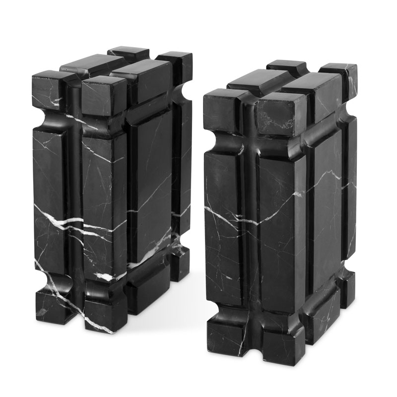 Держатель для книг Eichholtz BOOKEND LINEA SET OF 2 Черный Мрамор Nero Держатель для книг Eichholtz BOOKEND LINEA SET OF 2 Черный Мрамор Nero в Челябинске | Loft Concept