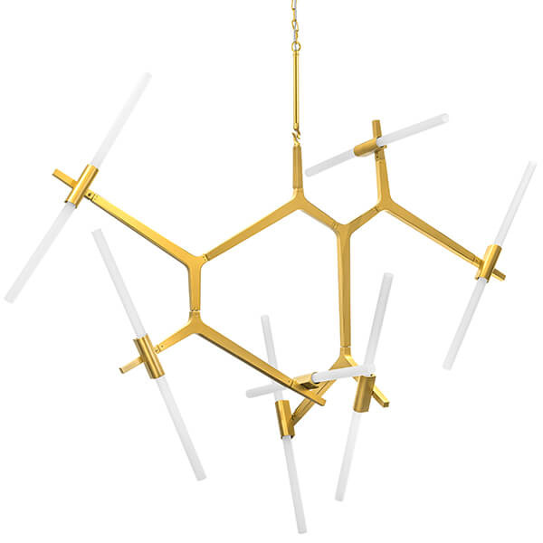 Люстра Agnes Chandelier Gold 14 Белый Золотой Люстра Agnes Chandelier Gold 14 Белый Золотой в Челябинске | Loft Concept