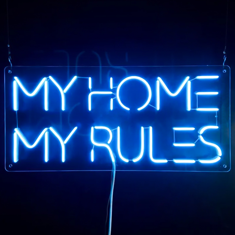 Неоновая настенная лампа My Home My Rules Neon Wall Lamp Синий Прозрачный Неоновая настенная лампа My Home My Rules Neon Wall Lamp Синий Прозрачный в Челябинске | Loft Concept