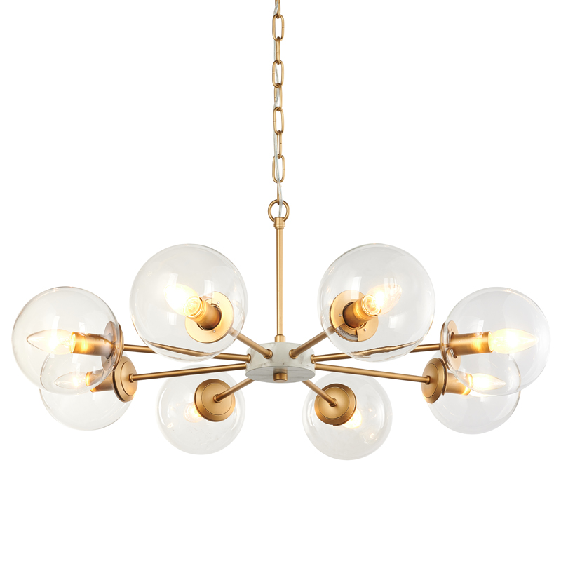 Люстра Monique Chandelier 78 Золотой Белый Прозрачный Люстра Monique Chandelier 78 Золотой Белый Прозрачный в Челябинске | Loft Concept