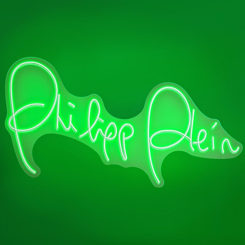 Неоновая настенная лампа Neon Philipp Plein Белый Зеленый в Челябинске | Loft Concept 
