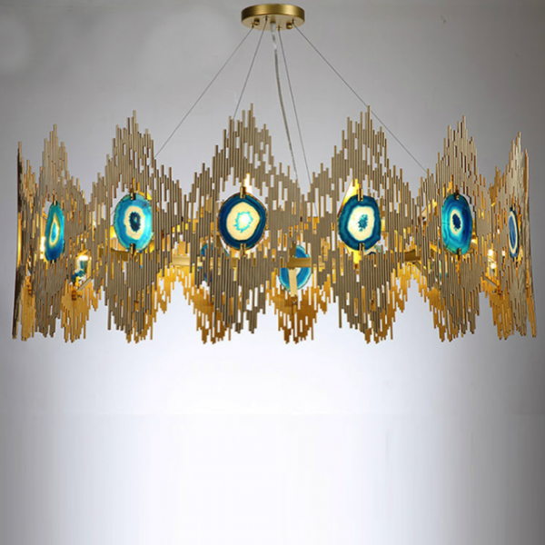 Люстра Calypso Chandelier 16 Золотой Графит Морская синь Люстра Calypso Chandelier 16 Золотой Графит Морская синь в Челябинске | Loft Concept